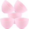 minkissy 5PCS DIY Face Mask Mixing Bowl Silicone Mask Bowl Silicone Facial Mask Mixing Bowl Cosmetic Mud Stirring Bowl Silicone Bowl Cosmetic Beauty Tool for Home Salon Pink view 1