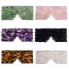 Jade Eye Mask Face Massage Roller Set Natural Rose Quartz Sleeping Eye Mask Facial Roller,Green Stone Set view 4