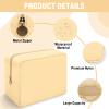 Iqimott Nylon Makeup Bag, Large Capacity Travel Pouch, Waterproof Zipper Makeup Organizer for Women, Girls and Teens (Beige) view 3