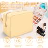 Iqimott Nylon Makeup Bag, Large Capacity Travel Pouch, Waterproof Zipper Makeup Organizer for Women, Girls and Teens (Beige) view 4