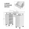 OmySalon Manicure Table Nail Desk for Nail Tech, Nail Table Beauty Salon Tech Station w/Electric Downdraft Vent, Lockable Wheels,Wrist Cushion,Storage Shelves & Drawers view 3