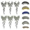 Dz Pk 12 Count 6 Crystal White Butterfly Barrettes Combo Bar Barrettes 6 Clrs 9050/0004/goldBlk view 1