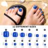 FANDAMEI Press on Toenails, 12 Colors 288PCS Press on Toe Nails Short Square, 4 Glitter Toenails Full Cover, 4 Glossy False Nails for Feet for Summer Nail Art view 2