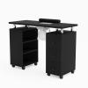 OmySalon Manicure Table Nail Desk for Nail Tech, Nail Table Beauty Salon Tech Station w/Electric Downdraft Vent, Lockable Wheels,Wrist Cushion,Storage Shelves & Drawers view 1