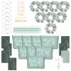 48 Pcs 8 Sets Bridesmaid Proposal Gifts Bulk Wedding Will You Be My Maid of Honor Matron of Honor Bridal Shower Makeup Bags Scrunchies Bracelets Cards for Wedding Bridesmaids(Green) view 1