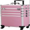 4-in-1 Draw-bar Style Interchangeable Aluminum Rolling Makeup Case Pink (13.78 x 9.84 x 29.53) view 1