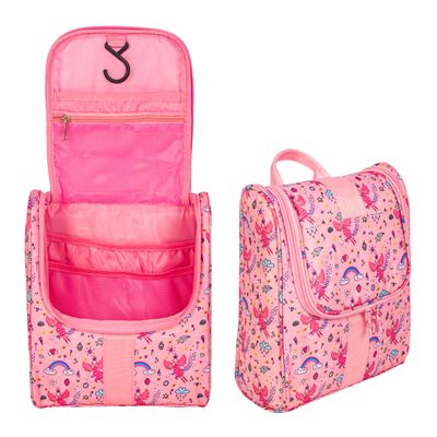 Remobia Hicol Cute Cartoon Hanging Kids Toiletry Bag Children Travel Cosmetic Makeup Organizer Wash Bag Shower bag Over Night Bag Camping Shaving Kit Bag for Boys & Girls(Fairy)