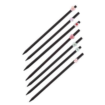 7Pcs Simple Style Small Flower Hair Sticks Wooden Hairpin, Chinese Style Flower Hair Sticks Wood Hair Clasp Vintage Headdress