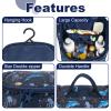 Remobia Hicol Cute Cartoon Hanging Kids Toiletry Bag Children Travel Cosmetic Makeup Organizer Wash Bag Shower bag Over Night Bag Camping Shaving Kit Bag for Boys & Girls (Sea World) view 4