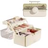 WMM Makeup Storage Organizer, Large Capacity Makeup Organizer with Transparent Visual Cover, Handle 3 Layers Portable Cosmetic Storage Box Easily Organize Your Cosmetics, Jewelry and Hair Accessories view 1