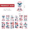 50 Pcs 4th of July Decorations Temporary Tattoos, 12 Sheets Patriotic, Memorial Day, Independence Day, Labor Day Decorations, USA Party Supplies, American Flag Red White & Blue Design view 4