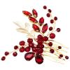 BETITETO Crystal Bridal Hair Comb Wedding Gold Vine Leaf Rhinestone Hair Piece Accessories for Women Girls (Red) view 4