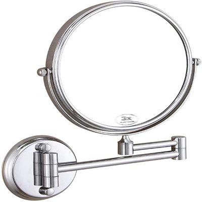 Bathroom Mirror Makeup Mirror Wall Mounted Vanity Mirror Shaving Makeup with 3X Magnification Double-Sided 8 Inch 360 Swivel/Silver