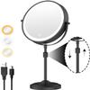 9" Lighted Makeup Mirror with 1X 10x Magnification, 5000mAh Rechargeable Led Magnifying Vanity mirror with lights, 3 Lighting Colors, Brightness Dimmable Height Adjustable Cosmetic Mirror Black view 1