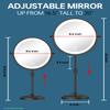 9" Lighted Makeup Mirror with 1X 10x Magnification, 5000mAh Rechargeable Led Magnifying Vanity mirror with lights, 3 Lighting Colors, Brightness Dimmable Height Adjustable Cosmetic Mirror Black view 2