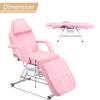 Mbolyeer Massage Salon Tattoo Chair with Two Trays Esthetician Bed with Hydraulic Stool, Multi-Purpose 3-Section Facial Bed Table, Adjustable Beauty Barber Spa Beauty Equipment (Pink) view 2