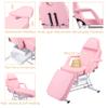 Mbolyeer Massage Salon Tattoo Chair with Two Trays Esthetician Bed with Hydraulic Stool, Multi-Purpose 3-Section Facial Bed Table, Adjustable Beauty Barber Spa Beauty Equipment (Pink) view 4