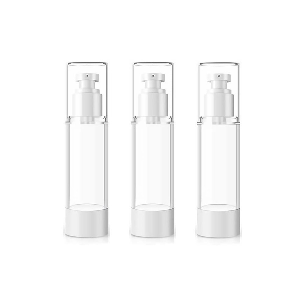 LXLK 3 Pcs 80ML Refiilable Airless Lotion Bottle Clear Plastic Cosmetic Pump Press Bottle for Hand Sanitizer Toner Gel Hair Oil and Face Cream Foundation Containers Travel