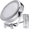 Bathroom Shaving Makeup Mirror with LED Lights Wall Mount Two Sides Extendable Rotate Cosmetic Mirror view 1