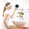 Bathroom Shaving Makeup Mirror with LED Lights Wall Mount Two Sides Extendable Rotate Cosmetic Mirror view 2