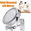 Bathroom Shaving Makeup Mirror with LED Lights Wall Mount Two Sides Extendable Rotate Cosmetic Mirror view 3