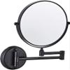 Bathroom Mirror Makeup Mirror Wall Mounted Bathroom Mirror-Vanity Shaving Makeup Decorative Mirror with 3X Magnification 2-Sided Swivel/Black/8-inch view 1