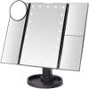 22 LED Makeup Mirror Touch Screen Table Mirror with Light 3 Fold Adjustable Vanity Cosmetic Mirrors USB Dual Power Supply 3X/10X view 1