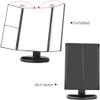 22 LED Makeup Mirror Touch Screen Table Mirror with Light 3 Fold Adjustable Vanity Cosmetic Mirrors USB Dual Power Supply 3X/10X view 3
