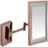 8 Inch Square LED Makeup Mirror 3X Magnification 360 Degree Rotating Mirror Family Hotel Wall Mirror USB Charging Extendable and Chrome Finished Rose Gold view 1