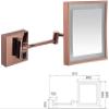 8 Inch Square LED Makeup Mirror 3X Magnification 360 Degree Rotating Mirror Family Hotel Wall Mirror USB Charging Extendable and Chrome Finished Rose Gold view 2