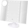 22 LED Makeup Mirror Touch Screen Table Mirror with Light 3 Fold Adjustable Vanity Cosmetic Mirrors USB Dual Power Supply 3X/10X view 1