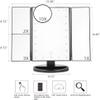 22 LED Makeup Mirror Touch Screen Table Mirror with Light 3 Fold Adjustable Vanity Cosmetic Mirrors USB Dual Power Supply 3X/10X view 4