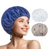 3 PCS Shower Caps for Women, Upgrade Comfortable & Extra Large & Double Layers Waterproof Bath Cap, Oversized Designed Adjustable Hem Hair Cap for All Hair Lengths/Style view 1