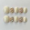 NAILMEOW salon quality handmade press on nails Short Length- Treasure, Luxury Reusable Seven White Fake Nail Tips view 1