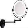 8'' Bathroom Mirror Wall Mounted LED Illuminated Make Up Mirror 7X Magnifying Round Shaped Double-Sided Vanity Shaving Mirror view 1