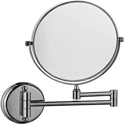Bathroom Mirror Makeup Mirror Wall Mounted Bathroom Mirror-with 3X Magnification Two-Sided Swivel Shaving Makeup Vanity Mirror/Silver/8-inch