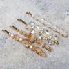 10 Pack Sparkle Bead Hair Slides Pearls Hair Clips for Women Girls Crystal Beaded Hairpins Stone Hair Grips Handmade Metal Gold Hair Barrettes Hair Accessories view 4
