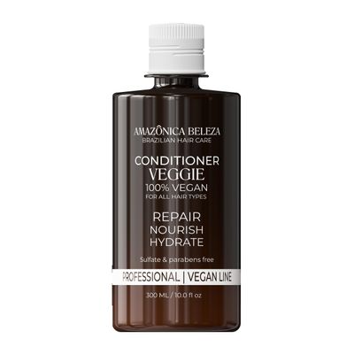 AMAZONICA BELEZA Vegan Veggie Refiner Conditioner, Nourishes, Moisturizes and Repairs, Sulfate, Parabens and Cruelty Free, with Natural Ingredients for all Hair Types, 10 Oz
