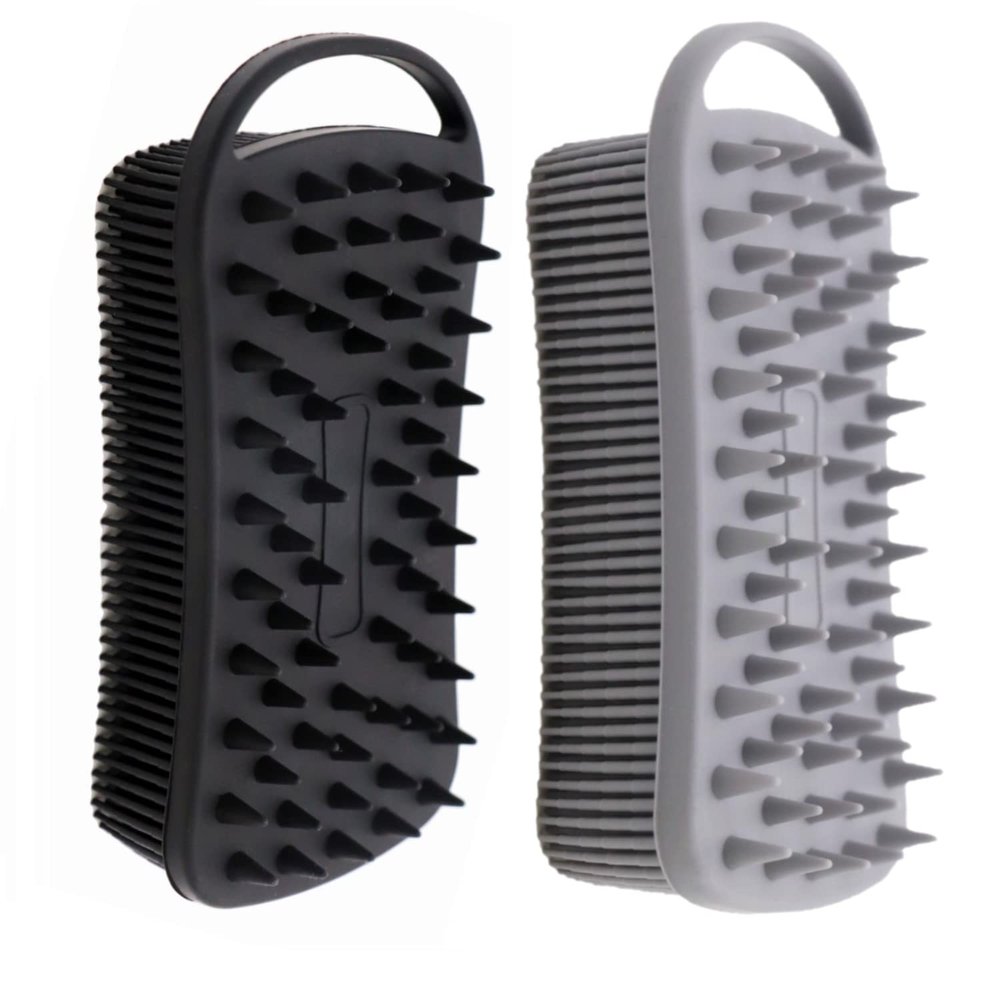 Cinlitek 2Pack Dual Sided Silicone Body Scrubber for Exfoliating, Shower&Scalp Massage, 2 in 1 Bath&Shampoo Brush,Soft Body Exfoliator Silicone Loofah Shower Scrubber Brush for All Kinds of Skin