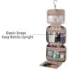 Toiletry Bag Travel Bag with Hanging Hook, Water-resistant Makeup Cosmetic Bag Travel Organizer for Accessories, Full Sized Container (Pink) view 4
