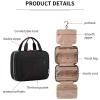 Toiletry Bag Travel Bag with Hanging Hook, Water-resistant Makeup Cosmetic Bag Travel Organizer for Accessories, Full Sized Container (black) view 2
