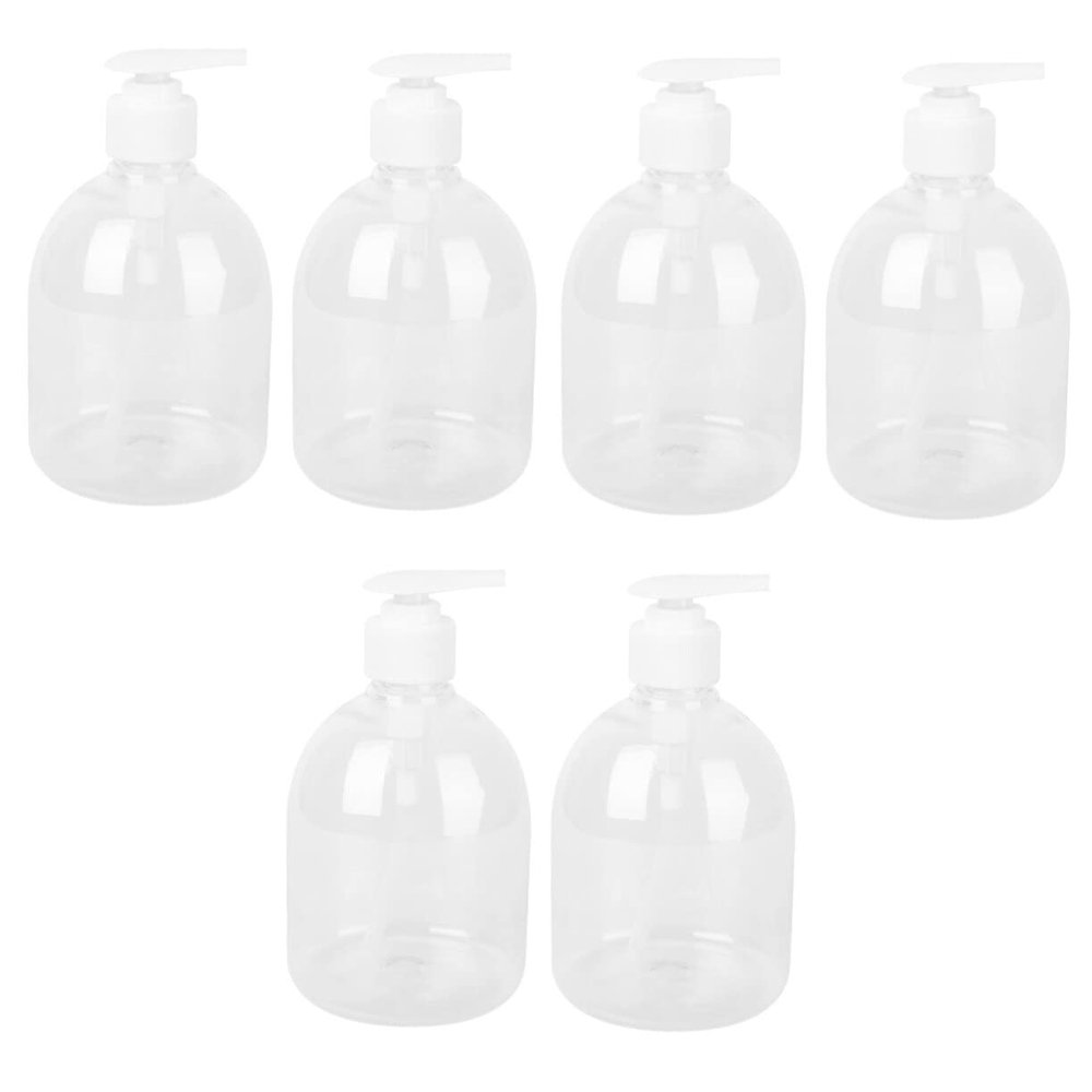 Cabilock 6pcs Pump Bottle Dispenser Pet Plastic Lotion Soap Dispensers for Travel Bathroom and Bedroom Use for Shampoo Wash
