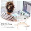 Mikinona Alloy Hair Sticks 2pcs U-shaped Hair Pins Vintage Style French Barrette Chic for Women Party Accessory view 4