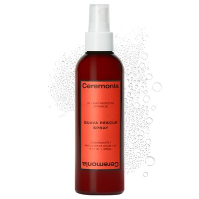 Ceremonia Guava Rescue Spray Superfruit Guava Detangler with UV & Heat Protection, 6.7 Fl Oz | 200 mL