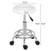 DESIGNSCAPE3D Round Rolling Stool Chair with Foot Rest, Height Adjustable Rotation Salon Stool, PU Leather Bar Stool with Wheels for for Kitchen Medical Esthetician SPA Studio view 3