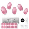 Adora Couture Semi Cured Gel Nail Strips with 20 Pieces - UV Gel Stickers, Manicure Kit, Easy Application Wraps Includes Prep Pads, Nail File, Wooden Stick - UV Light Required (Velvet Peony) view 1