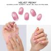 Adora Couture Semi Cured Gel Nail Strips with 20 Pieces - UV Gel Stickers, Manicure Kit, Easy Application Wraps Includes Prep Pads, Nail File, Wooden Stick - UV Light Required (Velvet Peony) view 2
