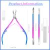 BQAN Cuticle Trimmer with Cuticle Pusher, Cuticle Remover Kit, Cuticle Nipper and Cutters, Nail Scraper, Dead Skin Clipper, for Fingernails and Toenails (Blue Purple) view 2