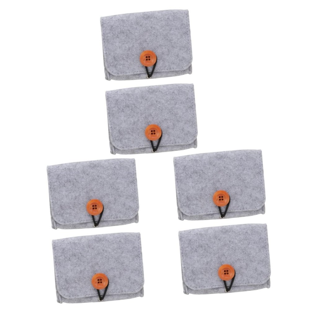 Beavorty 6pcs Storage Bag for Travel Practical Felt Non-woven Pouch for Bottles Compact Organizer for Grey Color