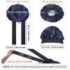 Satin Bonnet for Women Silk Bonnets for Sleeping Curly Hair Bonnet with Elastic Tie Band Reversible Double Layer Sleep Cap Hair Wrap (Navy Blue+Light Blue) view 3